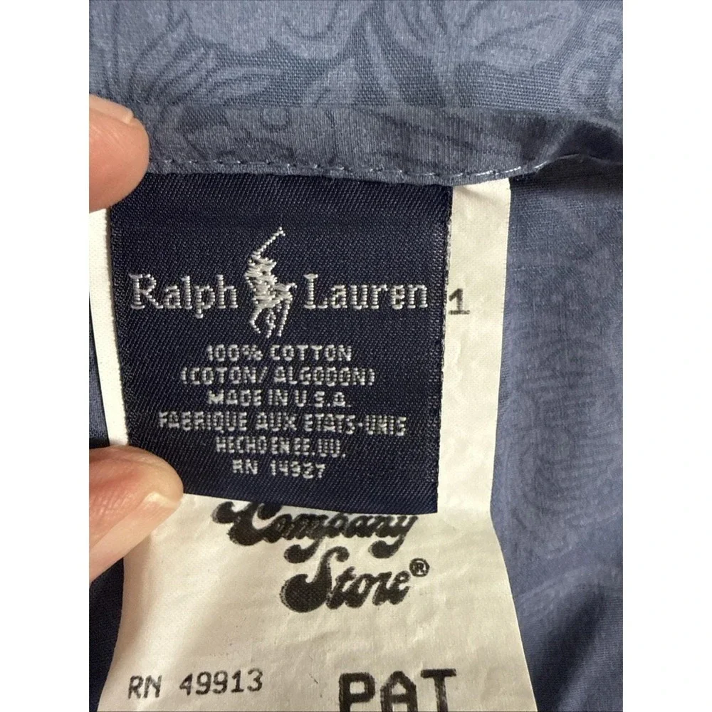 Vtg Ralph Lauren‎ Sham Avery Damask Standard Ruffled Edge One Sham